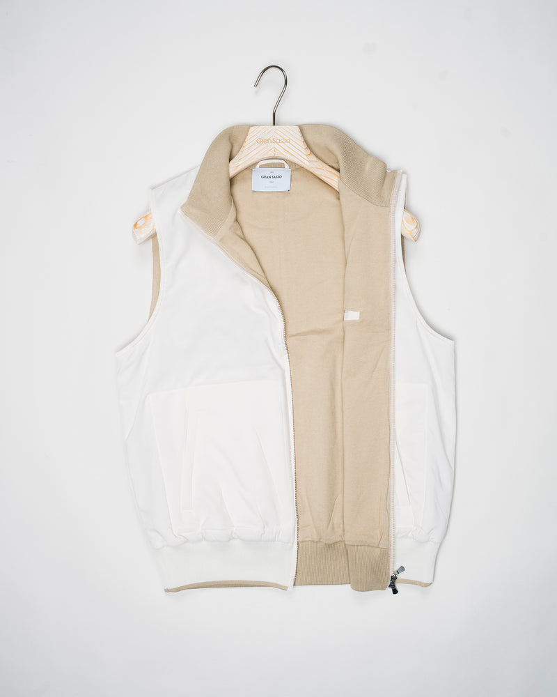 Gran Sasso Zipped Vest / Ecru
