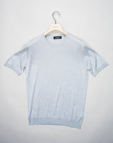 Gran Sasso Knitted Silk T-Shirt / Light Grey