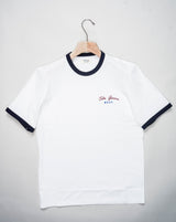 Tela Genova Logo T-Shirt / White & Navy