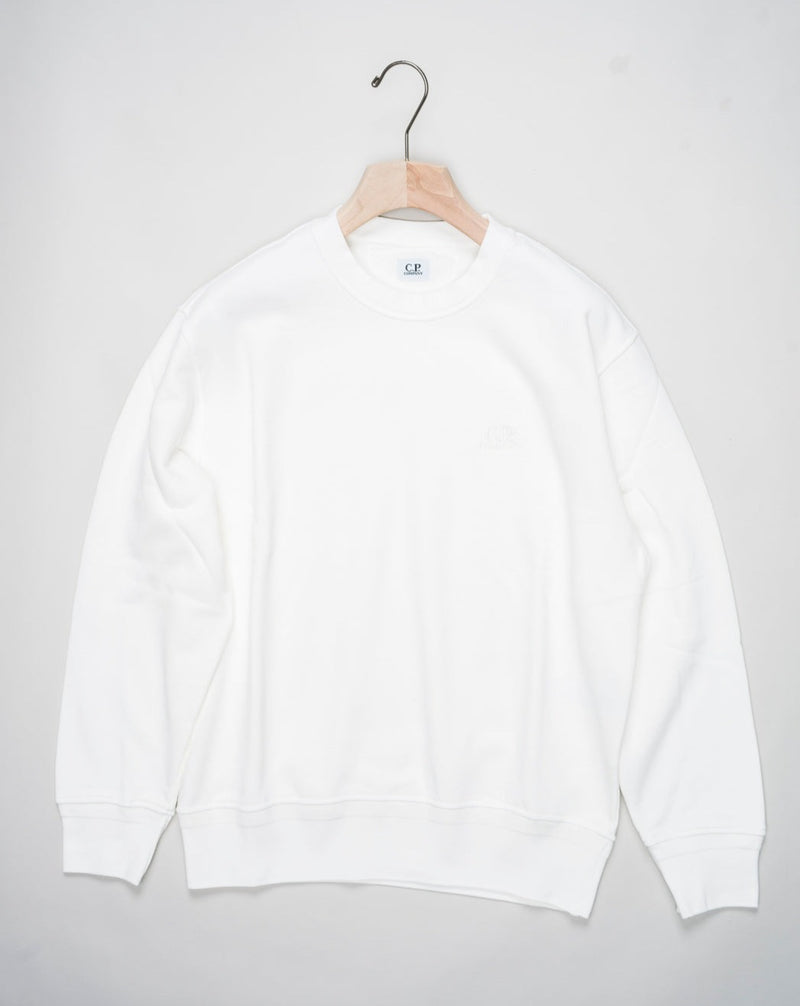 <ul> <li>Article: 16CMSS098B 110044G</li> <li>Composition: 100% Cotton</li> <li>Color: 103 / Gauze White</li> <li>Garment dyed C.P. Company Diagonal Fleece Sweatshirt / Gauze White</li> </ul>