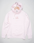 <ul> <li>Article: 16CMSS099B 110044R</li> <li>Composition: 100% Cotton</li> <li>Color: 501 / Heavenly Pink</li> <li>Resist dyed C.P. Company Diagonal Fleece Hoodie / Heavenly Pink</li> </ul>