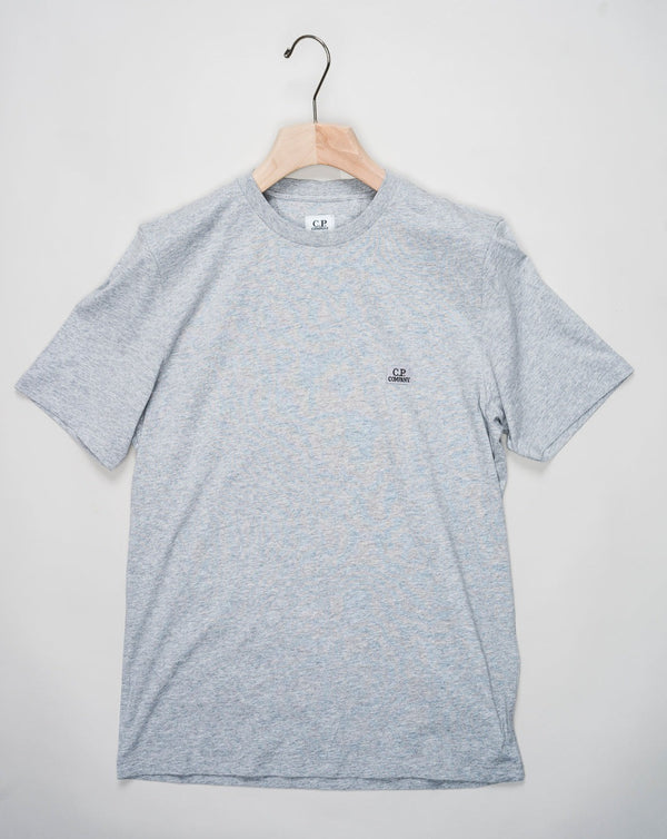 <ul> <li class="details-bullet-point-item">Crew neck</li> <li class="details-bullet-point-item">Short sleeves</li> <li class="details-bullet-point-item">Logo detail</li> <li class="details-bullet-point-item">Color:&nbsp;M93 Grey Melange</li> <li class="details-bullet-point-item">Article: 16CMTS068A 005100W C.P. Company 30/1 Jersey Embroidered Logo T-Shirt / Grey Melange</li> </ul>