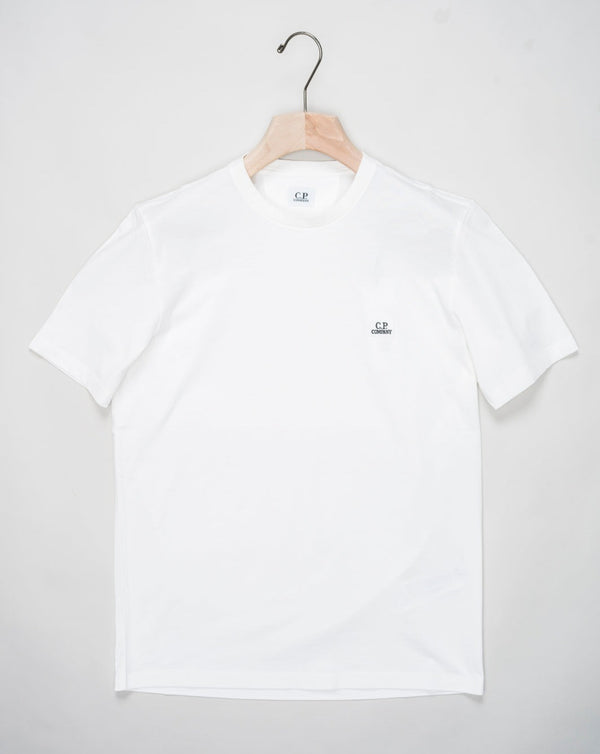 C.P. Company 30/1 Jersey Embroidered Logo T-Shirt / Gauze White
