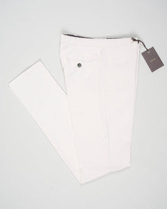 Model: Vulcano23-GD
Article: ts0001x
Composition:&nbsp;98% Cotton, 2% Elastane
Color: Latte
Made in Martina Franca, Italy Berwich Garment Dyed Cotton Chinos / Latte
