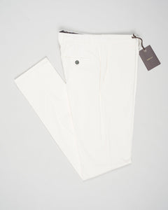 Model: Vulcano23-GD
Article: ts0001x
Composition:&nbsp;98% Cotton, 2% Elastane
Color: Ecru
Made in Martina Franca, Italy Berwich Garment Dyed Cotton Chinos / Ecru