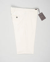 Model: Vulcano23-GD
Article: dv0955x
Composition: 85% Cotton 11% Silk 4% Elastane
Color: Ecru
Made in Martina Franca, Italy Berwich Garment Dyed Cotton &amp; Silk Chinos / Ecru