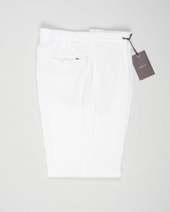 Composition: 100% Linen
Model: chiaia long-GD
Article: dg0270
Color: Panna 00
Made in Martina France, Puglia, Italy Berwich Single Pleat Linen Trousers / Panna