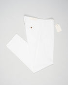 Article: 325008
Color: White / 120
Composition: 98% Cotton 2% Elastan
Model: Soho
Flat front
Slanted side pockets
Beltloops
Beautiful color and broken in look and feel achieved by Garment dying process
Regular fit
1/2 hem 19.5 cm (Size 50)
Made in Naples, Italy