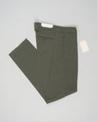 Article: 325008
Color: Army Green / 82
Composition: 98% Cotton 2% Elastan
Model: Soho
Flat front
Slanted side pockets
Beltloops
Beautiful color and broken in look and feel achieved by Garment dying process
Regular fit
1/2 hem 19.5 cm (Size 50)
Made in Naples, Italy