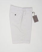 Model: ber_muda elax-GD
Article: ts0001x
Composition: 98% Cotton, 2% Elastane
Color: Pomice
Made in Martina Franca, Italy Berwich Garment Dyed Cotton Shorts / Pomice