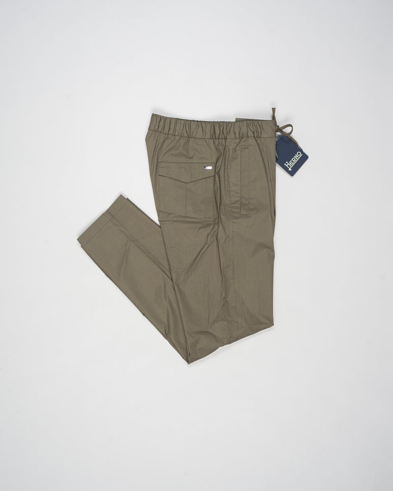 Herno Light Cotton Stretch Trousers / Military Green