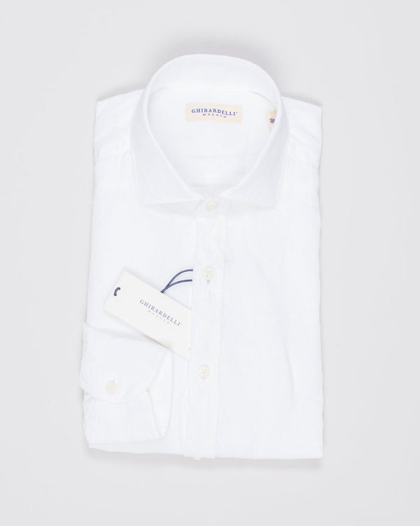 Cutaway collar
Curved hem
Front placket
100% linen
Art. TC 162
Mod. 64/TC
Collar B878
Color:&nbsp;100 White