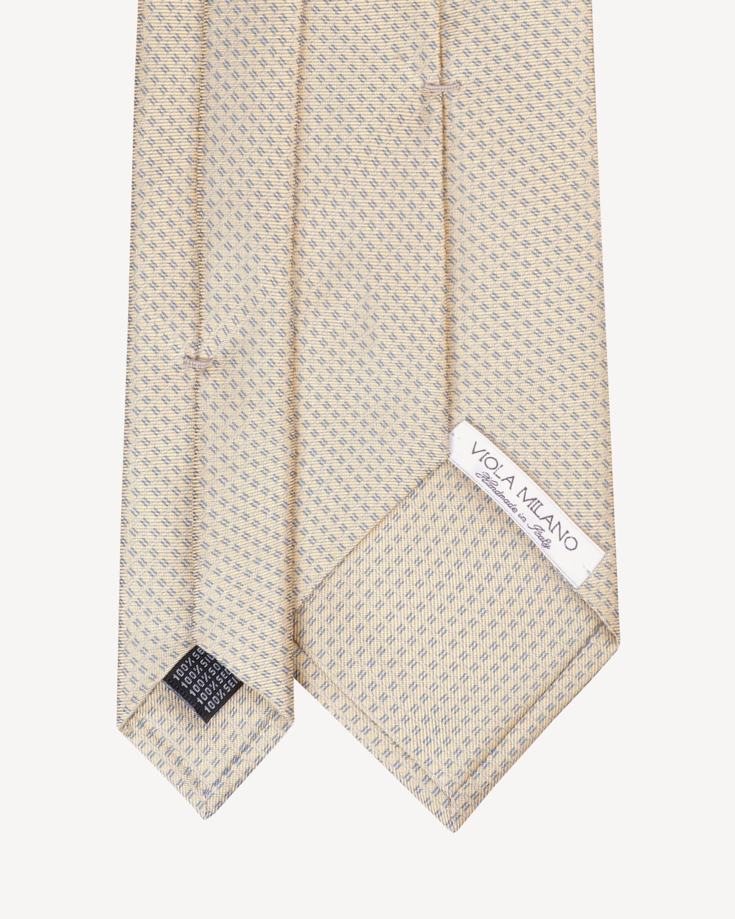 Viola Milano Square Pattern Selftipped Italian Silk Tie / Yellow