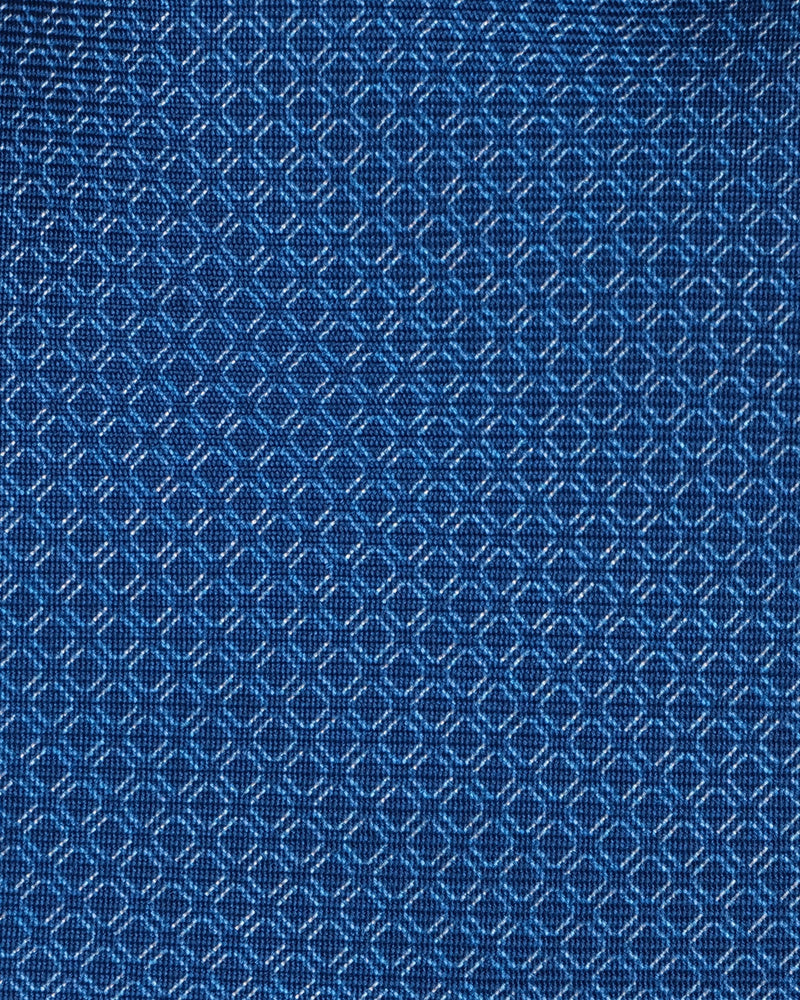 Viola Milano Square Pattern Selftipped Italian Silk Tie / Navy