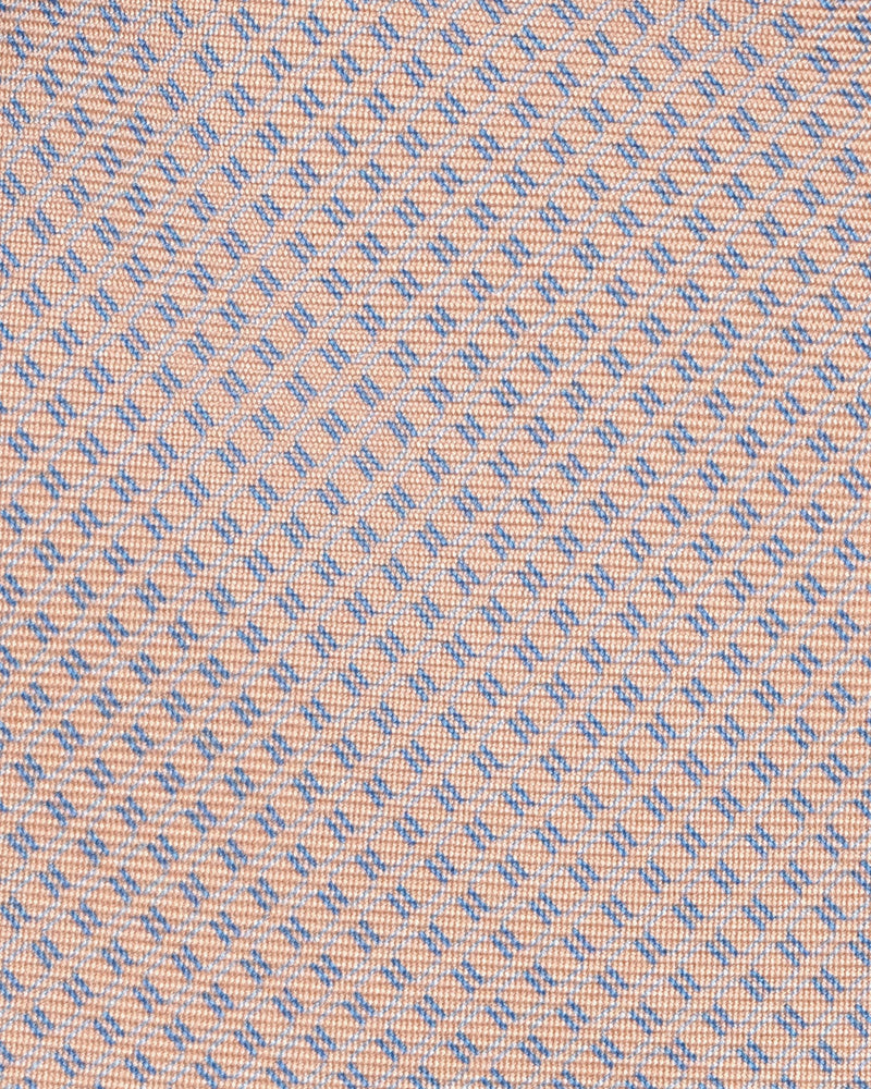 Viola Milano Square Pattern Selftipped Italian Silk Tie / Coral