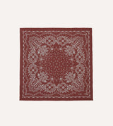 Drake's Paisley Print Cotton Bandana / Dark Red