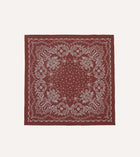 Drake's Paisley Print Cotton Bandana / Dark Red