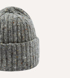 Drake's Donegal Ribbed Knit Beanie / Ramor Grey