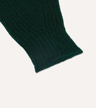 Drake's Lambswool Ribbed Gloves / Tartan Green