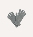Drake's Lambswool Ribbed Gloves / Grey