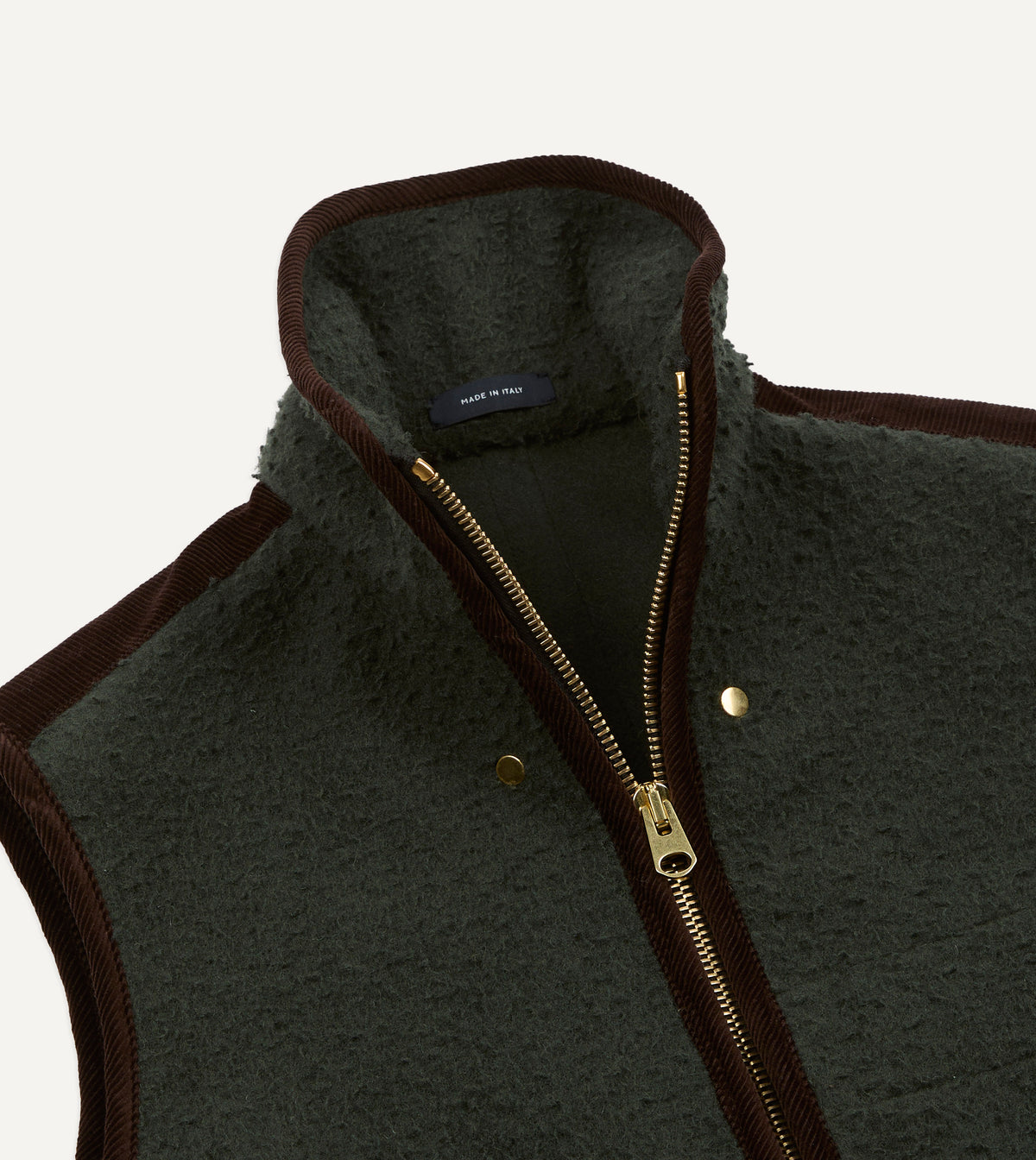Drake's Casentino Fleece Vest / Dark Green