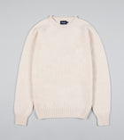 Drake's Brushed Shetland Crew Neck Jumper / Cream