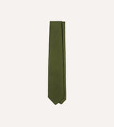 Drake's Silk Twill Tipped Tie / Green
