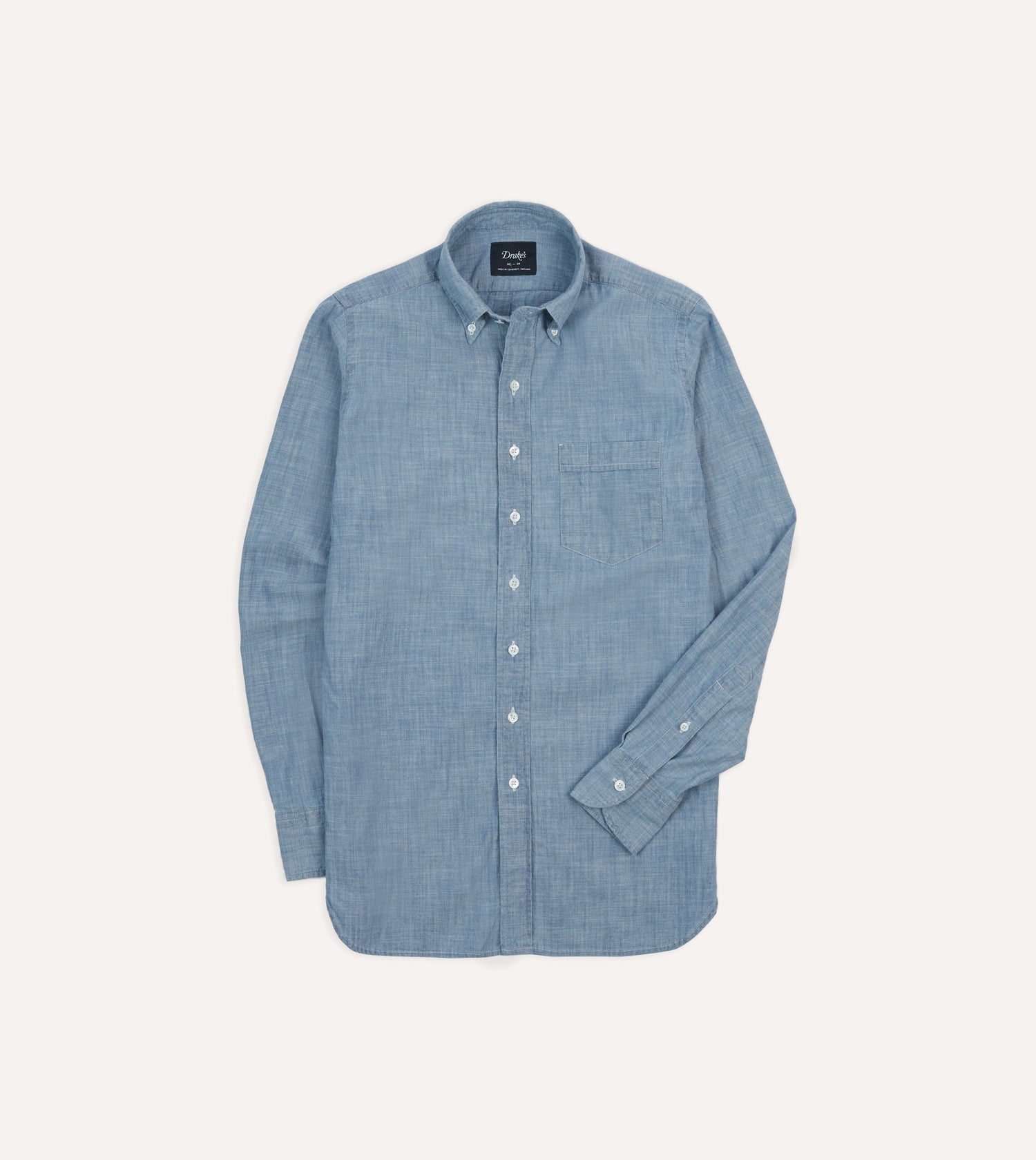 Drake's Chambray Button-Down Shirt / Bleach Blue