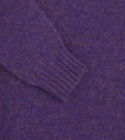 Drake's Brushed Shetland Crew Neck Jumper / Purple