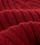 Drake's Lambswool Ribbed Knit Beanie / Red