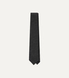 Drake's Pure Cashmere Solid Tipped Tie / Grey