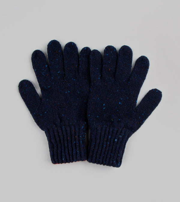 Drake´s Donegal Merino Knitted Gloves / Navy