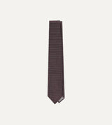Drake's Mini Polo Motif Silk Tie / Burgundy
