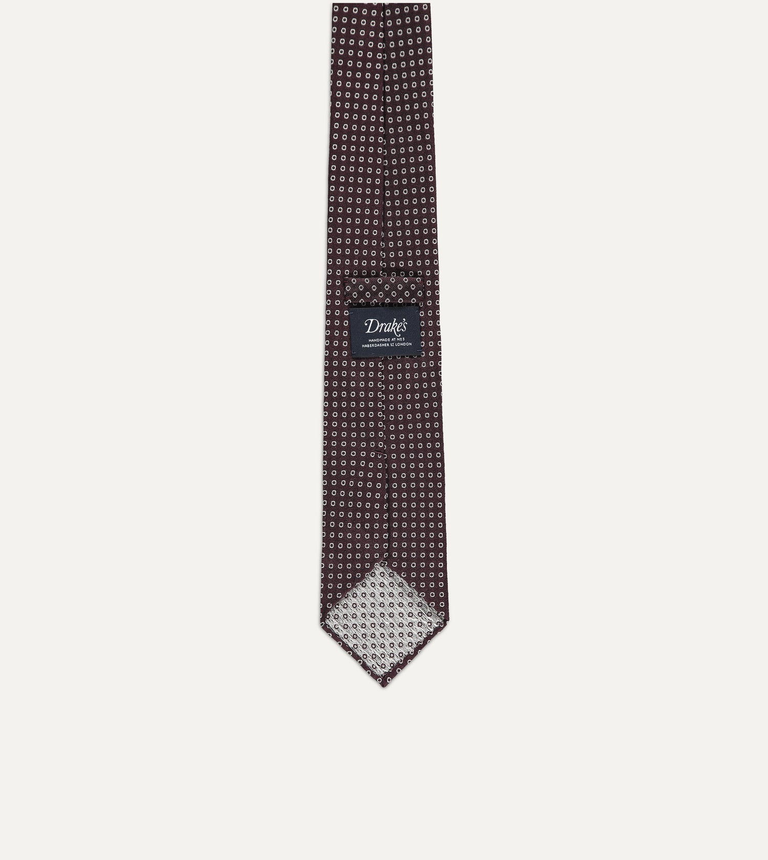 Drake's Mini Polo Motif Silk Tie / Burgundy