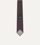 Drake's Mini Polo Motif Silk Tie / Burgundy