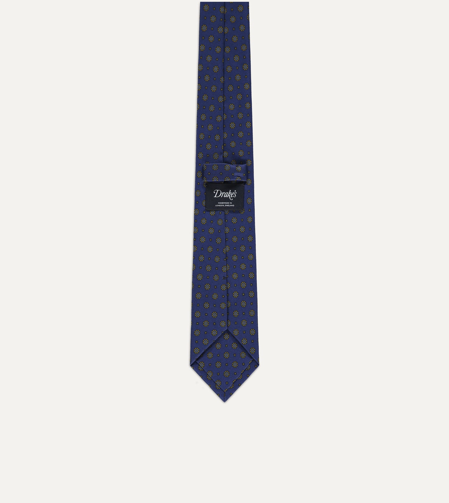 Drake's Medallion Silk Tie / Indigo