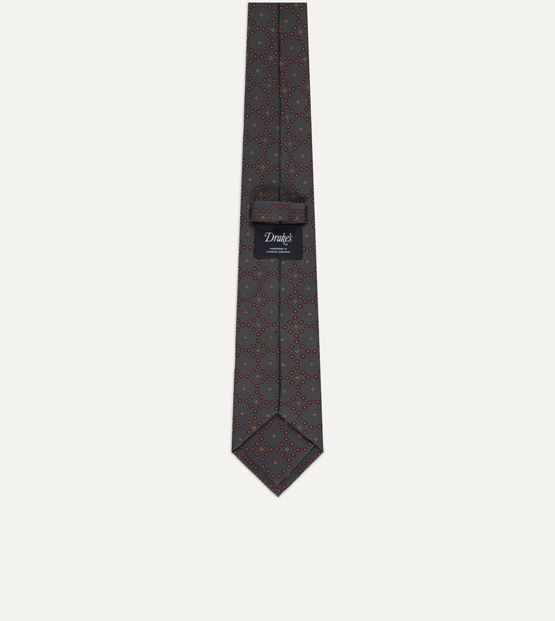 Drake's Mini Petal Silk Tie / Red & Orange