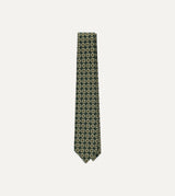 Drake's Square Motif Silk Tie / Emerald Green