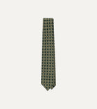 Drake's Square Motif Silk Tie / Emerald Green