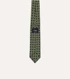 Drake's Square Motif Silk Tie / Emerald Green