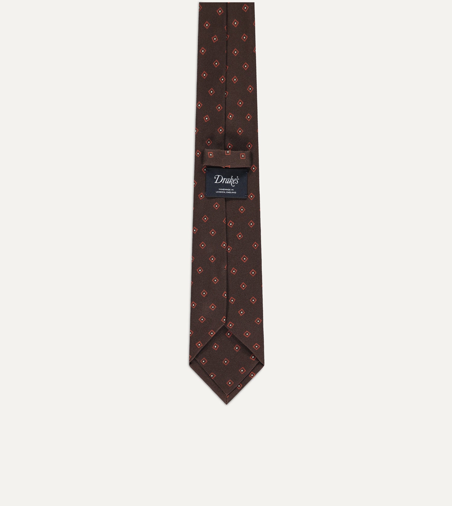 Drake's Mini Square Pattern Tie / Brown