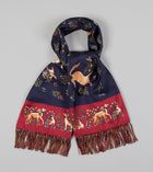 Drake's Unicorn Silk Scarf / Navy