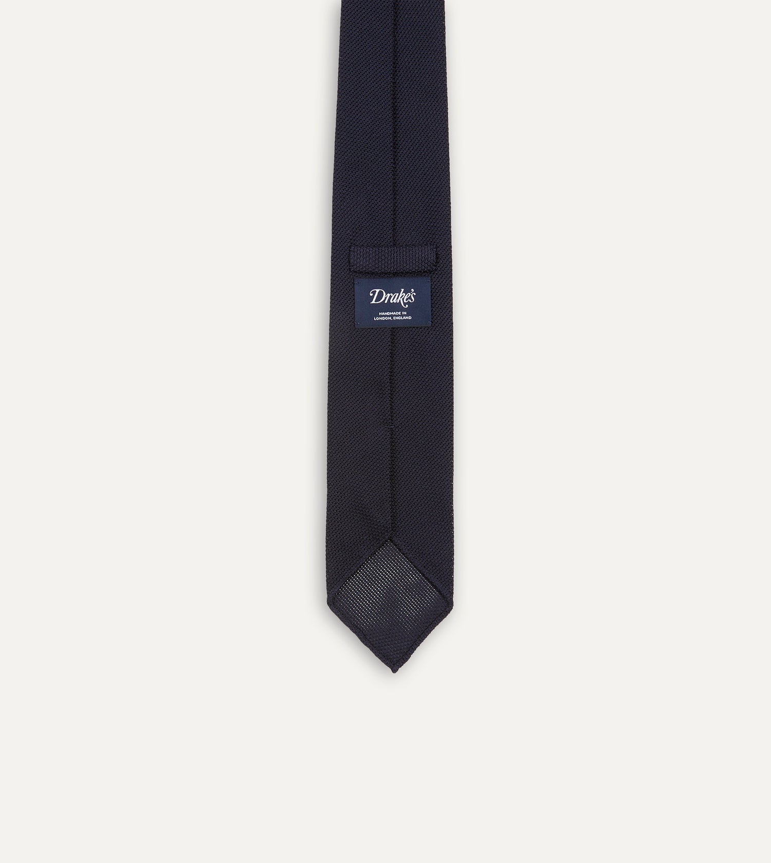 Drake's Fine Woven Grenadine Handrolled Tie / Navy