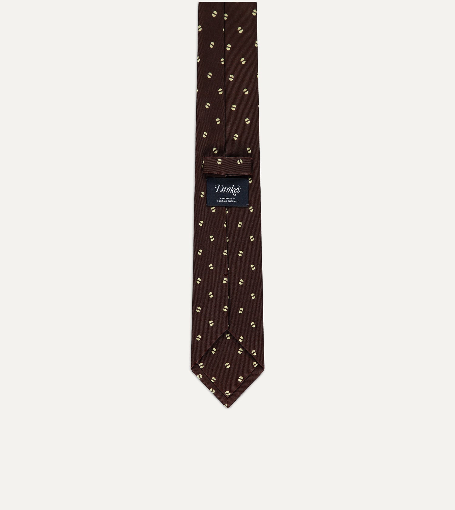 Drake's Curved Pattern Tie / Brown