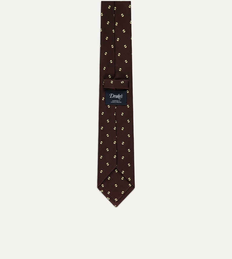 Drake's Curved Pattern Tie / Brown
