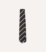 Drake's Multistripe Mogador Silk Tie / Brown & Navy