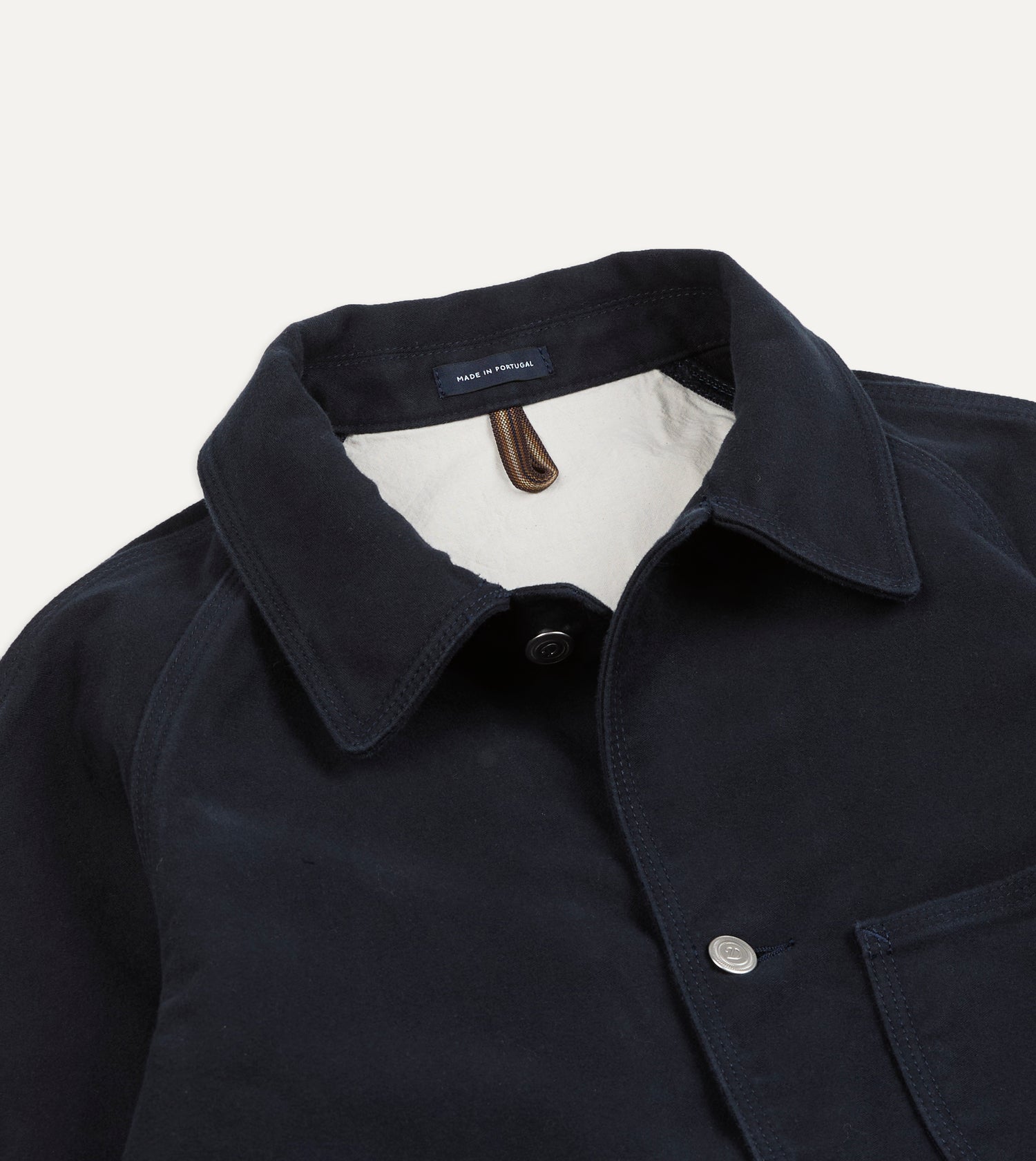 Drake's Moleskin Raglan Work Coat / Navy