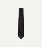 Drake's Fine Woven Grenadine Handrolled Tie / Black