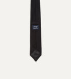 Drake's Fine Woven Grenadine Handrolled Tie / Black