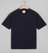Drake's Cotton Crew Neck Hiking T-Shirt / Navy